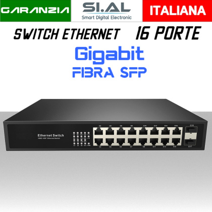 H3218F Switch ethernet 16 porte con fibra 