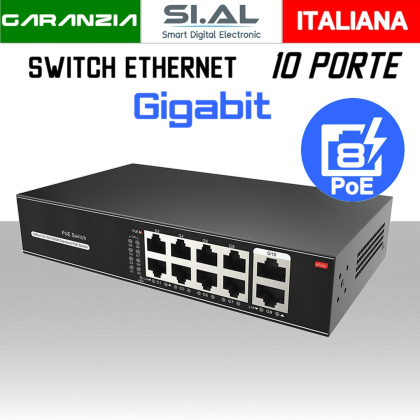 H3108PS switch ethernet 10 porte gigabit poe