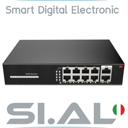 H3108PS switch ethernet 10 porte gigabit poe