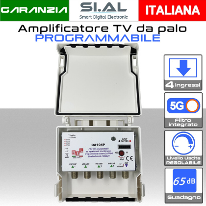 NEL da104P Centralino TV programmabile da palo 65 dB