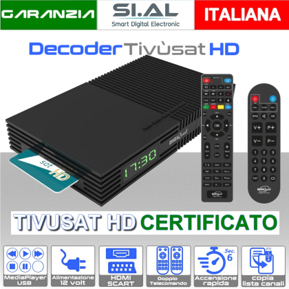Ricevitore tivùsat HD con nuova Scheda Inclusa e doppio telecomando | Digiquest Ti9