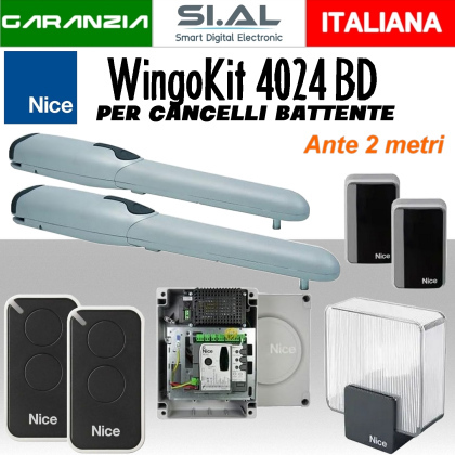 Nice WingoKit 4024 BD cancello automatico 2 ante 400kg.