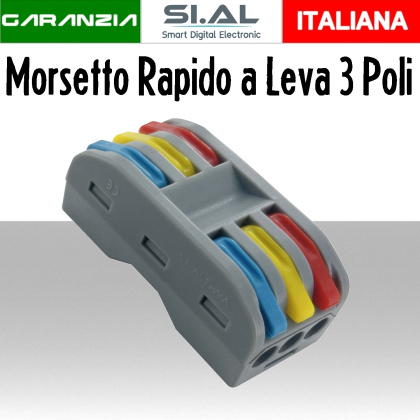 0548L Morsetto a leva 3 poli collegamento cavi elettrici
