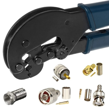 Pinza a crimpare per connettori F SMA TNC UHF 