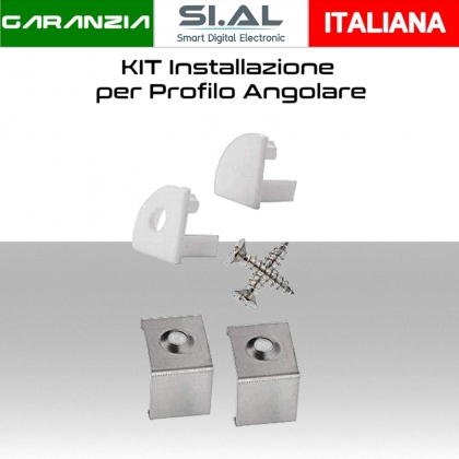 KIT Accessori Installazione per profili alluminio angolare strisce LED