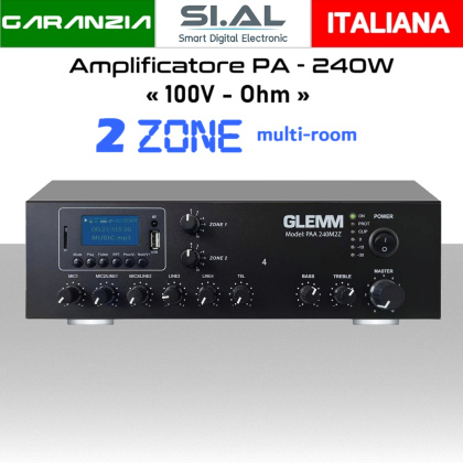 Amplificatore 240W a 2 zone PAA 240M2Z
