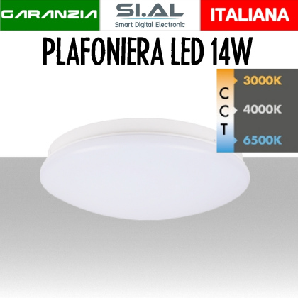 Plafoniera LED Tonda 14W 25cm IP44 Tonalità CCT Regolabile