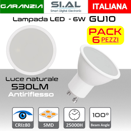 faretto gu10 4000k antiriflesso 0550L