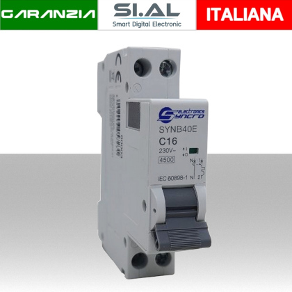 60003 Interruttore magnetotermico 1P+N 4.5KA CURVA C 16A