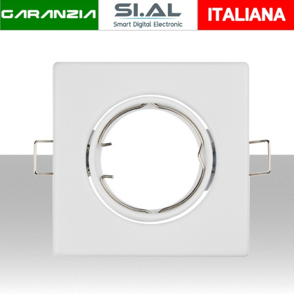 SA2260K Ghiera incasso quadrata orientabile 84mm bianca