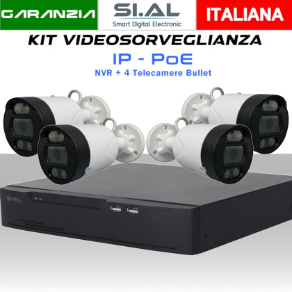 Kit nvr con 4 telecamere IP bullet