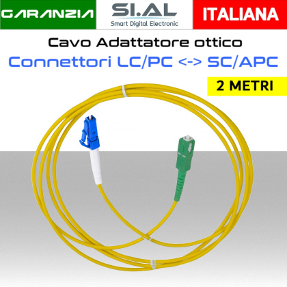 Cavo Fibra Ottica LC a SC da 2metri Monomodale