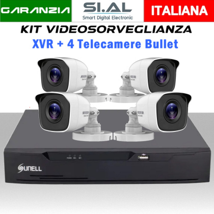 Kit dvr con 4 telecamere bullet 5mp