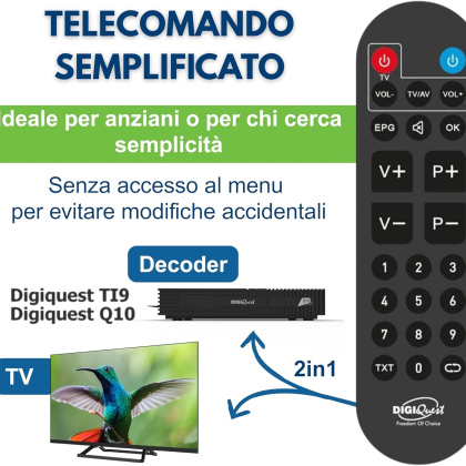 Telecomando tivusat semplificato Digiquest