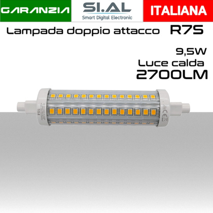 Lampadine LED Doppio attacco R7s 9.5W 1160lm 2700K Luce Calda 
