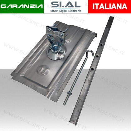 Tegola da Ancoraggio in Acciaio Zincato Con Kit Fissaggio Palo