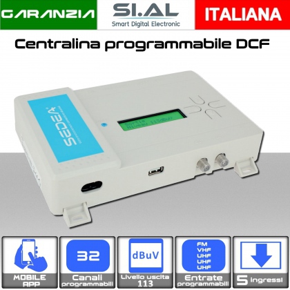 Centralina TV a filtri 5 ingressi programmabili con filtro LTE 700 5G SEDEA DCF
