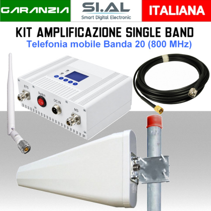 Amplificatore Telefonia Mobile Banda 20 (800 MHz)  KIT Certificato