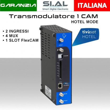 Transmodulatore GDS serie GTE a 2 ingressi SAT 1 slot Tipo FlexCAM