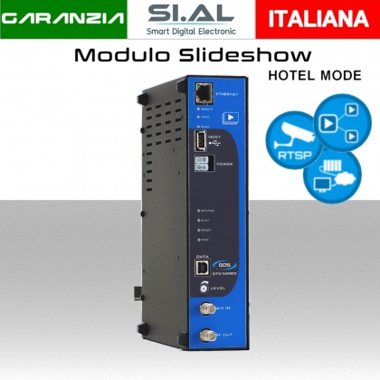 Modulo Slideshow GDS Infotainment per Hotel  con proposte pdf file  video e  canale di videosorveglianza