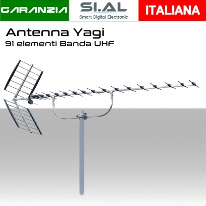 Antenna Yagi  91  elementi Banda UHF con connettore F filtro LTE