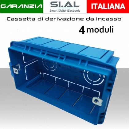 Scatola elettrica di derivazione da incasso a 4 moduli