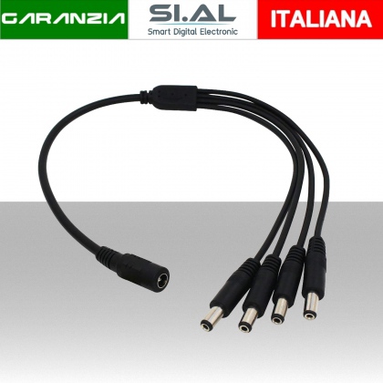 Cavo adattatore Splitter 4 in 1 per alimentatore TVCC,Strisce a LED  