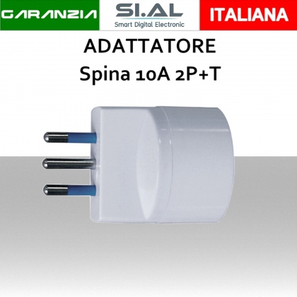 Adattatore con spina standard s11 a presa schuko 10A 2P T bianca