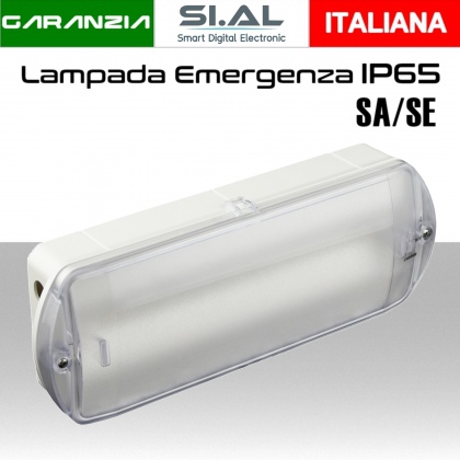 Lampada emergenza LED configurabile SA/SE IP65 con pittogrammi inclusi 105Lm