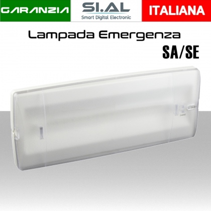 Lampada emergenza LED 210 lumen configurabile SA/SE protezione IP40 con pittogrammi inclusi