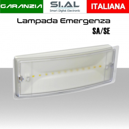 Lampada emergenza LED configurabile SA/SE IP42 con pittogrammi inclusi 100Lm