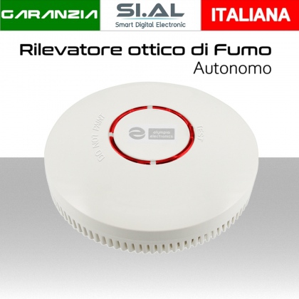  Rilevatore ottico di Fumo autonomo a batterie con sirena integrata 